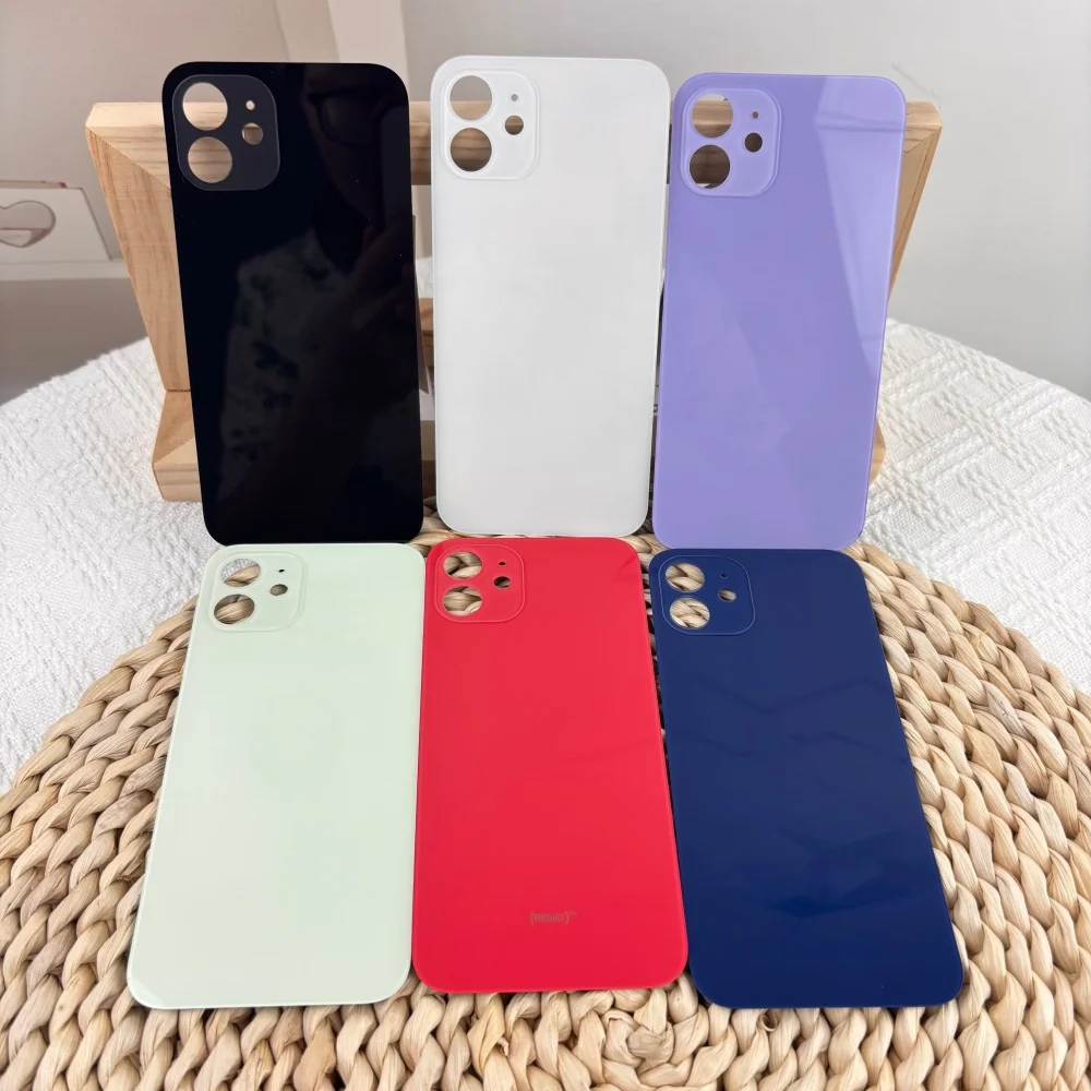 Replacement Back Glass Cover For Apple iPhone 12 Rear Housing Battery Door Panel Repair Parts Phone Case Multiple Color Options