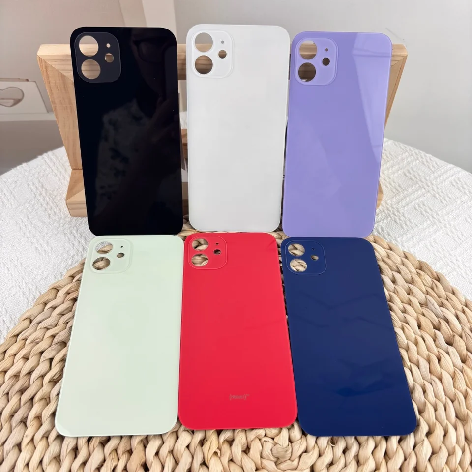 Cubierta trasera de vidrio de repuesto para Apple iPhone 12, panel trasero, batería, piezas de reparación, múltiples opciones de color