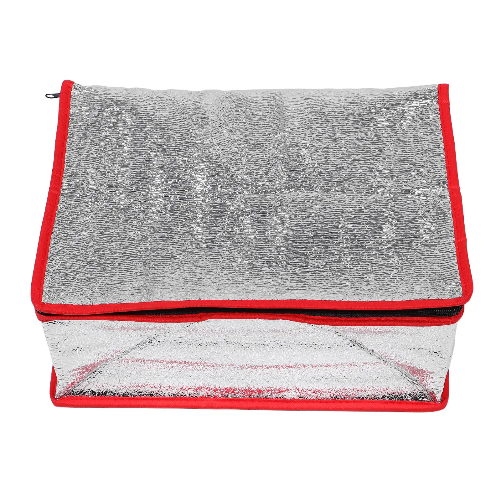Reusable Aluminum Foil Insulated Bag Flat Bottom 36x26x15cm Foldable Portable Thermal Liner for Seafood Transport Cold Retention
