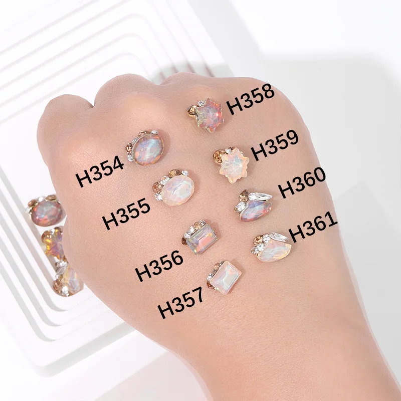 芸術的な3Dラインストーンのチャーム,マニキュアアクセサリー,冬の色,5個