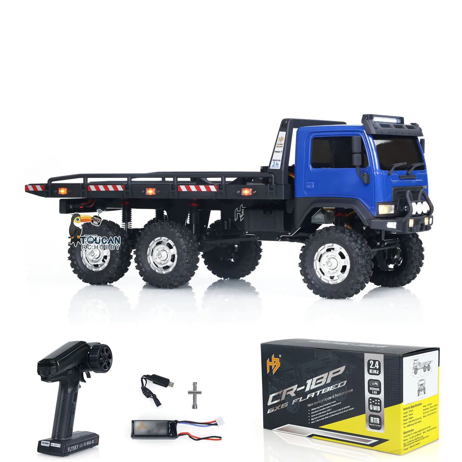 

Hobby Plus CR18P 1/18 6x6 RC Rock Crawler Flatbed Truck RTR Remote Control Off Road Toy Car with 2-Speed Gear Lights