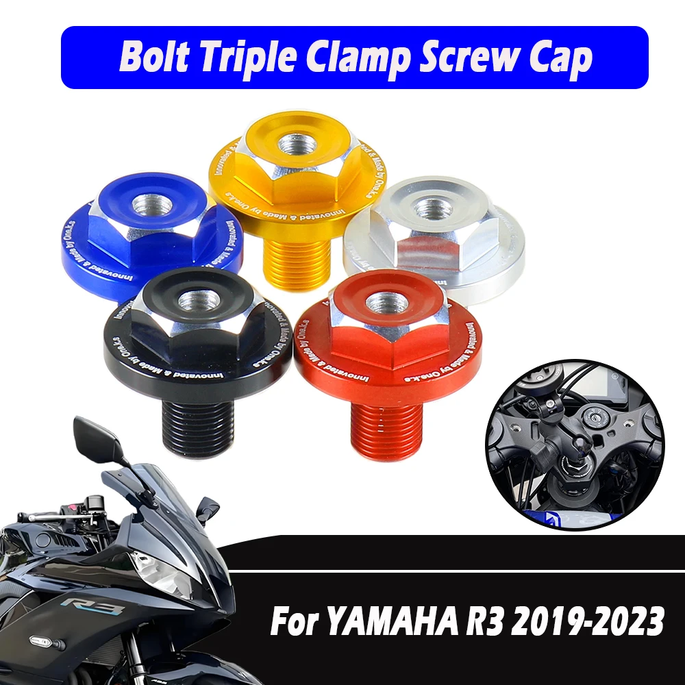 Motorcycle Bolt Triple Clamp Screw Cap For YAMAHA YZF R3 2019 2020 2021 2022 2023 Front Fork Upper Top Bridge Steering Stem Nut