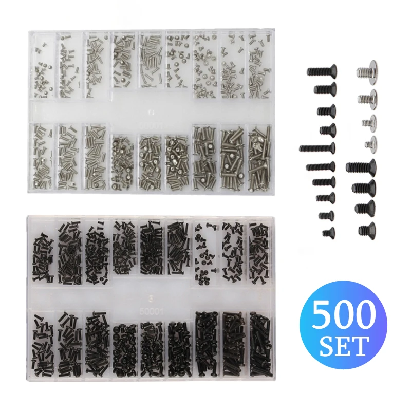 500PCS Laptop Notebook Computer Repair Screws Kit for Lenovo Samsung HP IBM Hard Disk SATA Mobile Phone Glasses Screws Set New