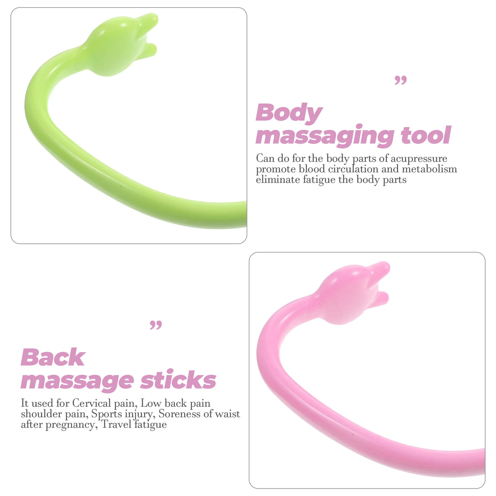

2Pcs Body Massage Sticks Ergonomic Acupoint Tool Portable for Cervical Shoulder Pain Fatigue Relief Back Massager Therapy Tool