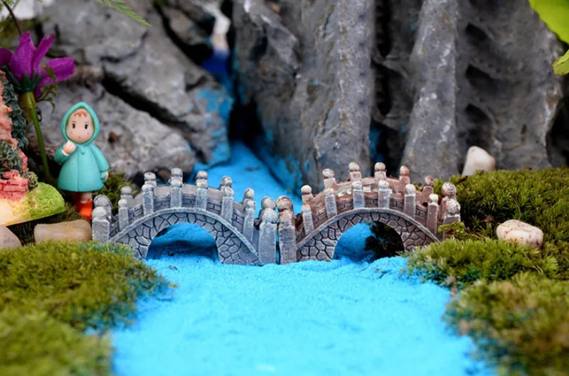 Mini Aquarium Resin Bridge Decoration Simulated Fish Tank Ornaments Decor Landscaping Retro Aquarium Mountain Decor Supplies
