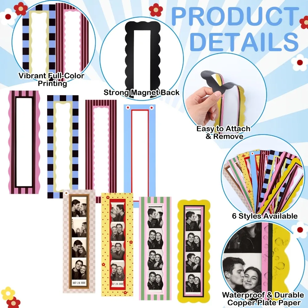 8-teiliges Magnetisches Fotorahmen-Set, Kühlschrankmagnet-Fotorahmen, Geeignet für 1,5 x 8 Zoll Fotostreifen – Detail 6