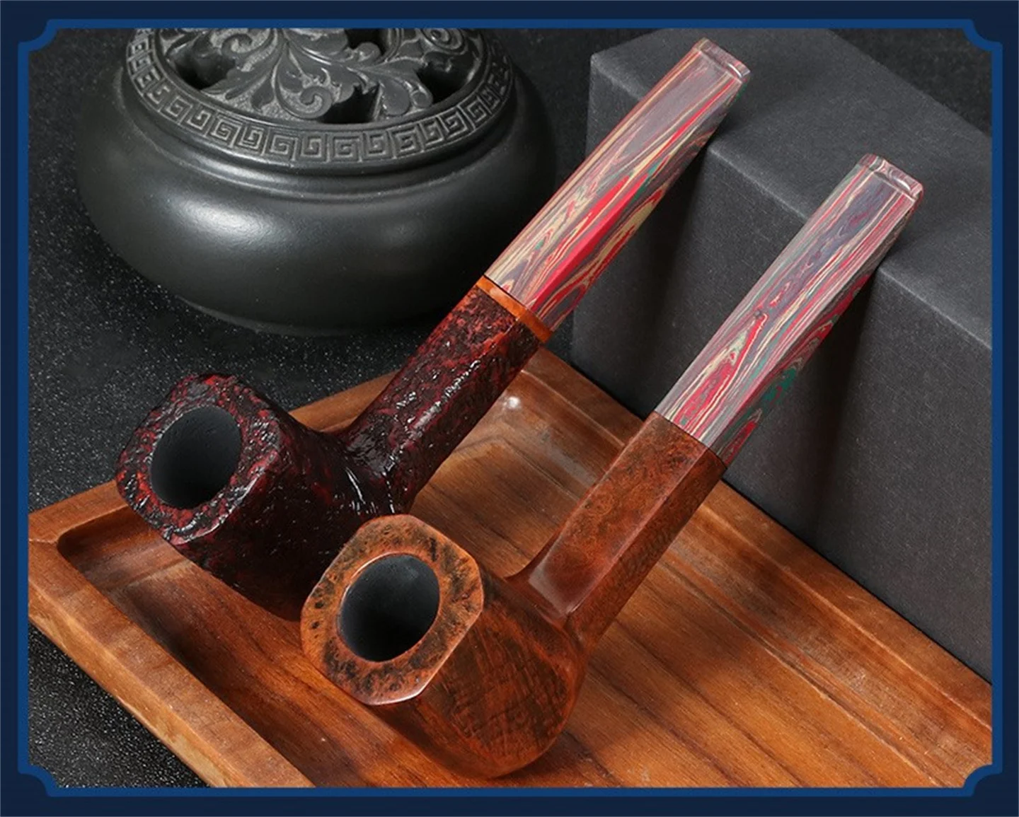 New Shinan Wood Judge's Pipe 3mm Flue Shinan Wood Pipe Men's Portable Wooden Handmade Solid Wood Pipe