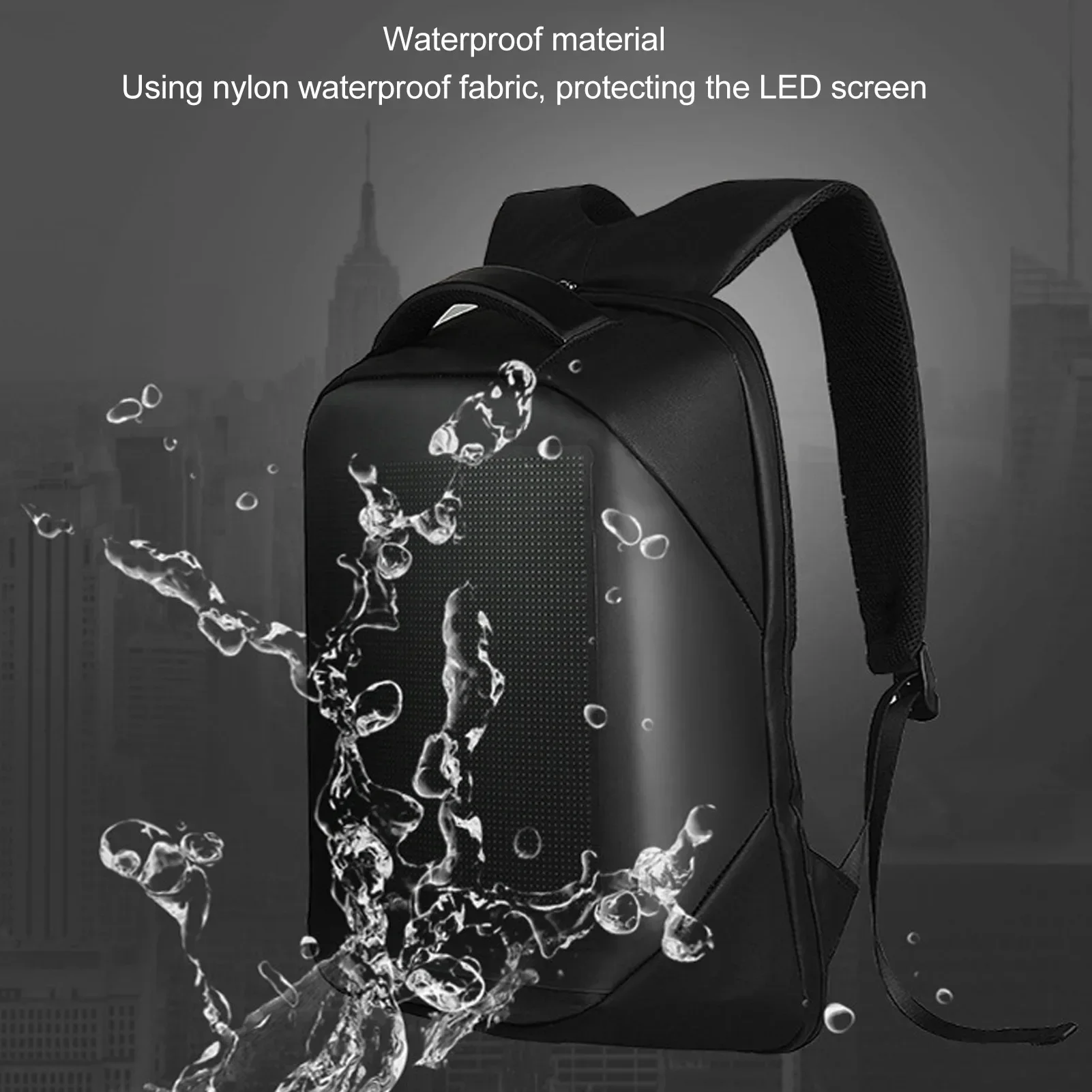 Digital Backpack LED Backpack Bluetooth APP Programmable Water Resistant USB Powered Colorful LED Display Backpack LED Backpack