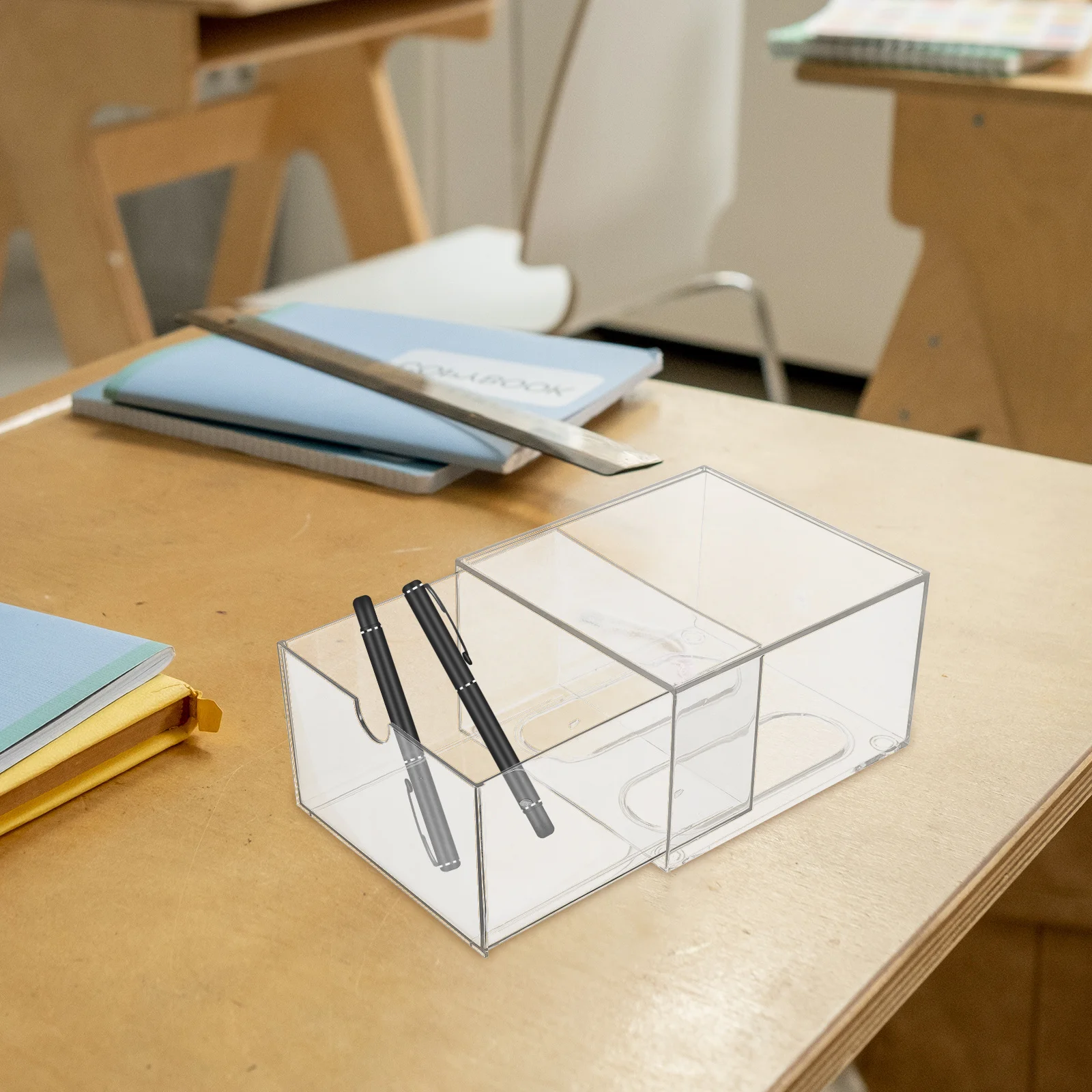 2 قطعة من أدراج تخزين المكياج القابلة للتكديس من الأكريليك الشفاف لمنظمات الغرور والحمام والمطبخ والكونترتوب والعناية بالبشرة #2