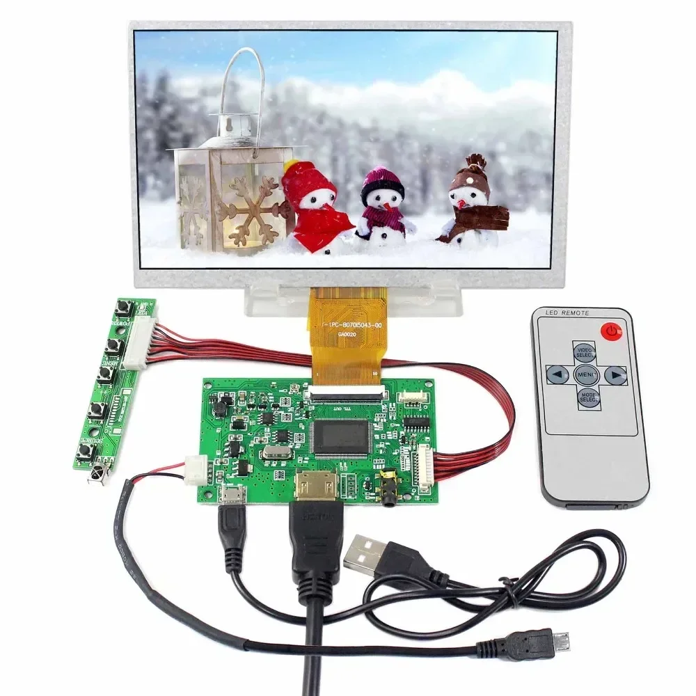 

Raspberry Pi 7inch LCD Screen Display 1024x600 Module With HD MI Signal Input Interface LCD Controller Board TV Board