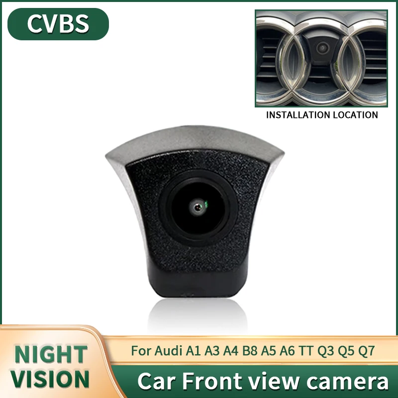 Car Waterproof Night Vision Front View Camera Logo Parking System For Audi A1 A3 A4 B8 A5 A6 TT Q3 Q5 Q7 