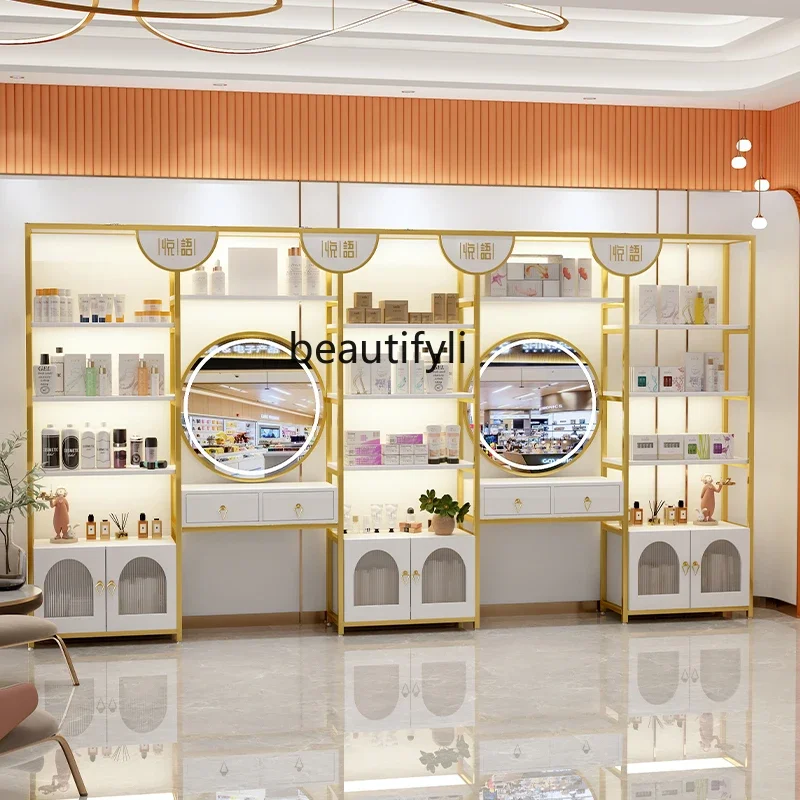 Yh خزانة عرض منتجات صالون التجميل الفاخرة، العرض، الرف، خزانة العرض