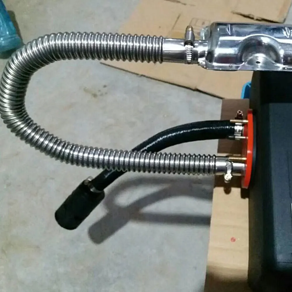 200/120CM Stainless Steel Exhaust Pipe 25mm Flexible Exhaust Hose Diesel Gas Vent Hose with 2 Exhaust Clamp for Car Air Diesel