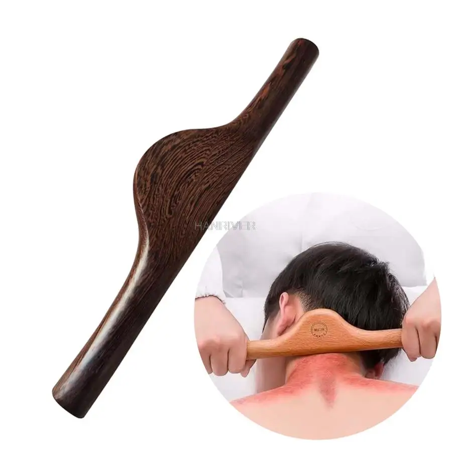 Natural Wood Scraping Stick For Shoulder Neck Leg Massage Guasha Board SPA Scraper Fast Large Area Massage Neck Pain Relief