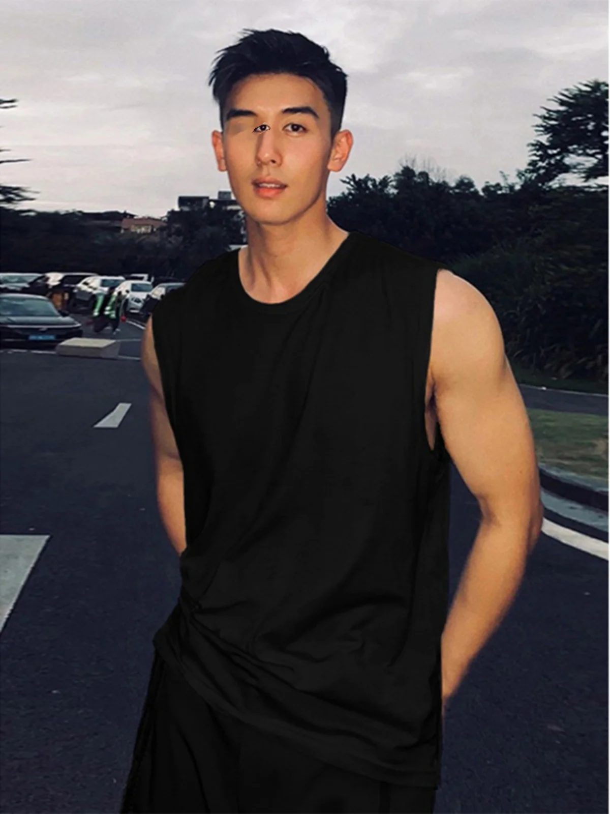 

Мужская летняя майка-безрукавка American Sle Ribbed, плотная, облегающая, спортивная, с маленьким воротником, базовая, 100% хлопок