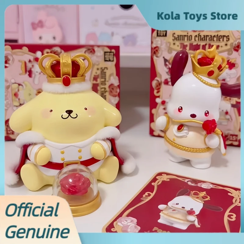 Genuine Sanrio Characters The Night Of Rose Series Blind Box Kawai Desktop Ornament Pvc Model Figurine Mystery Box Toys Gift