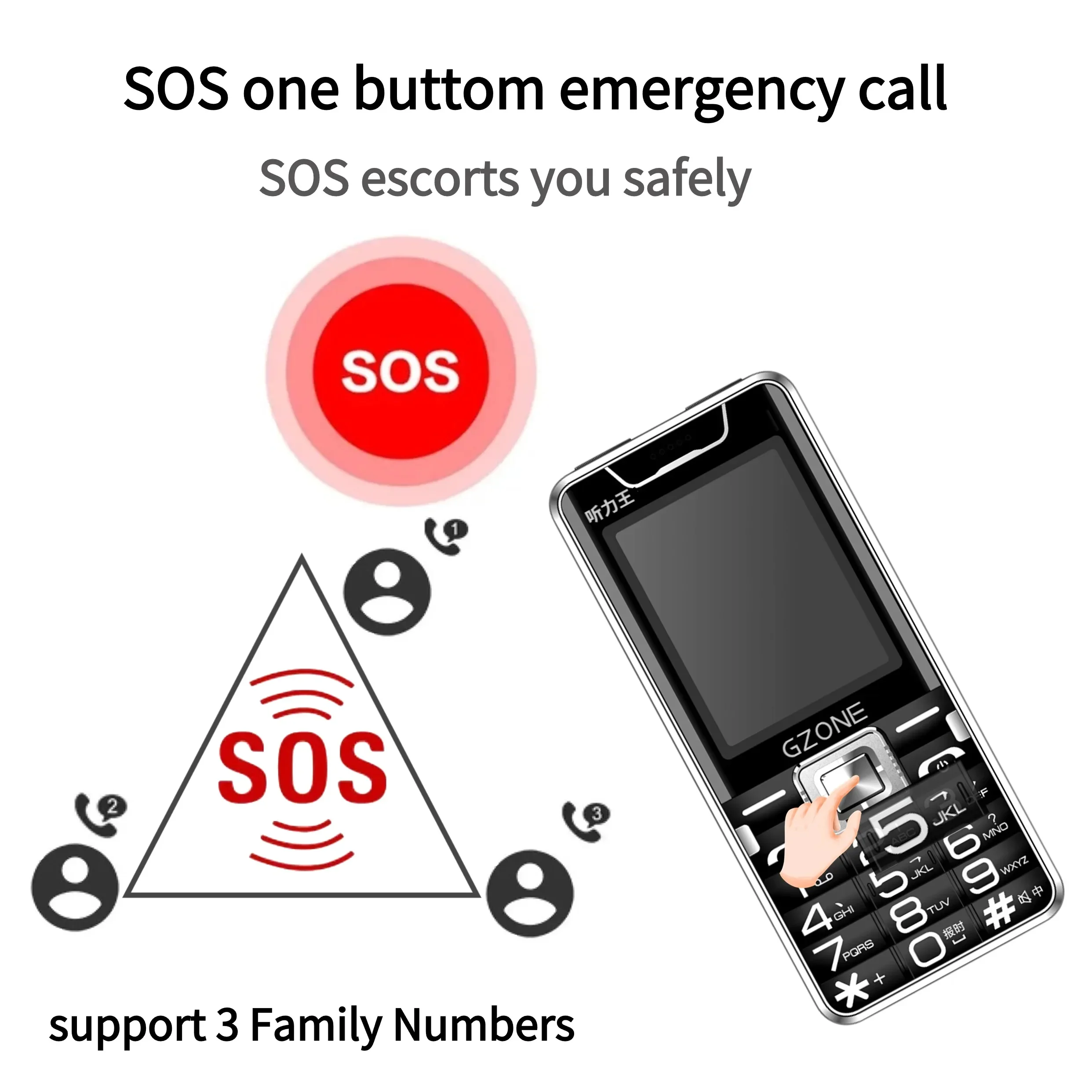 بأسعار معقولة طويلة الأمد كبار المحمول سرعة الاتصال الهاتفي شاشة مشرقة ضخمة زر البطارية واضح المتكلم المزدوج الشعلة ضوء اثنين من بطاقات Sim