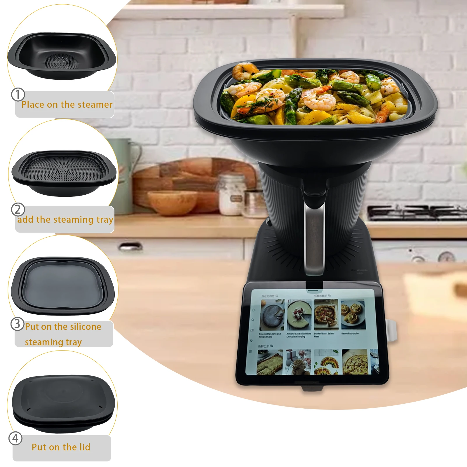 Silicone Steamer&Baking Dish for Thermomix TM5 TM6 TM31, Multifunctional Steaming Baking Cooking Gadget, Heat Resistant Silicone view 5