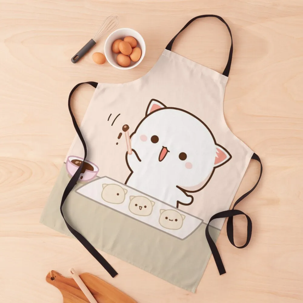 

Peach and goma mochi cat Apron things for home and kitchen Housewares kitchen