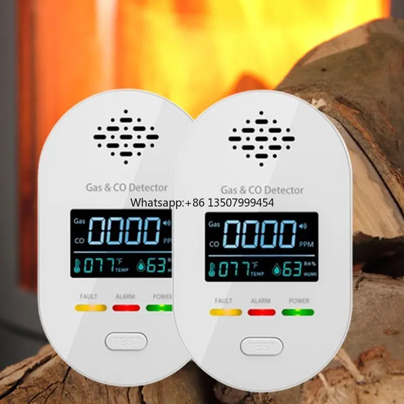 

4in1 Carbon Monoxide Natural Gas Propane LPG Methane Monitor Alarm Detector Plug-in Wall for Household Use