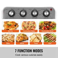 SucceBuy 18L 1700W Air Fryer Toaster Oven Stainless Steel Toaster Ovens Countertop Combo with Grill Home and Commercial Use 3