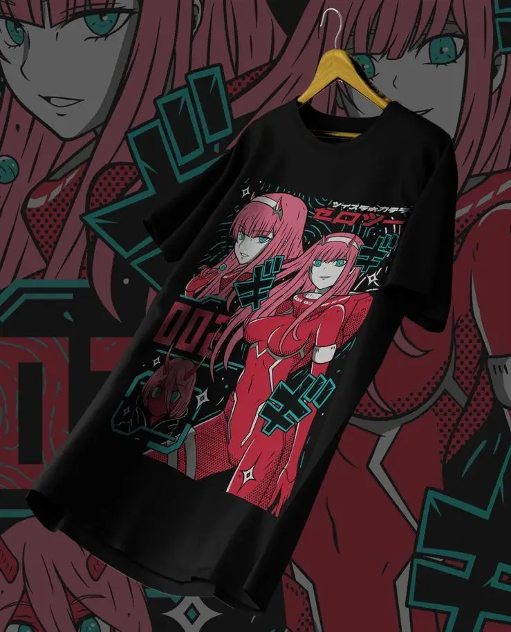 Zero Two Unisex T-Shirt,Anime Aesthetic Anime,Gift,Kawai Vaporwave,Zero Two