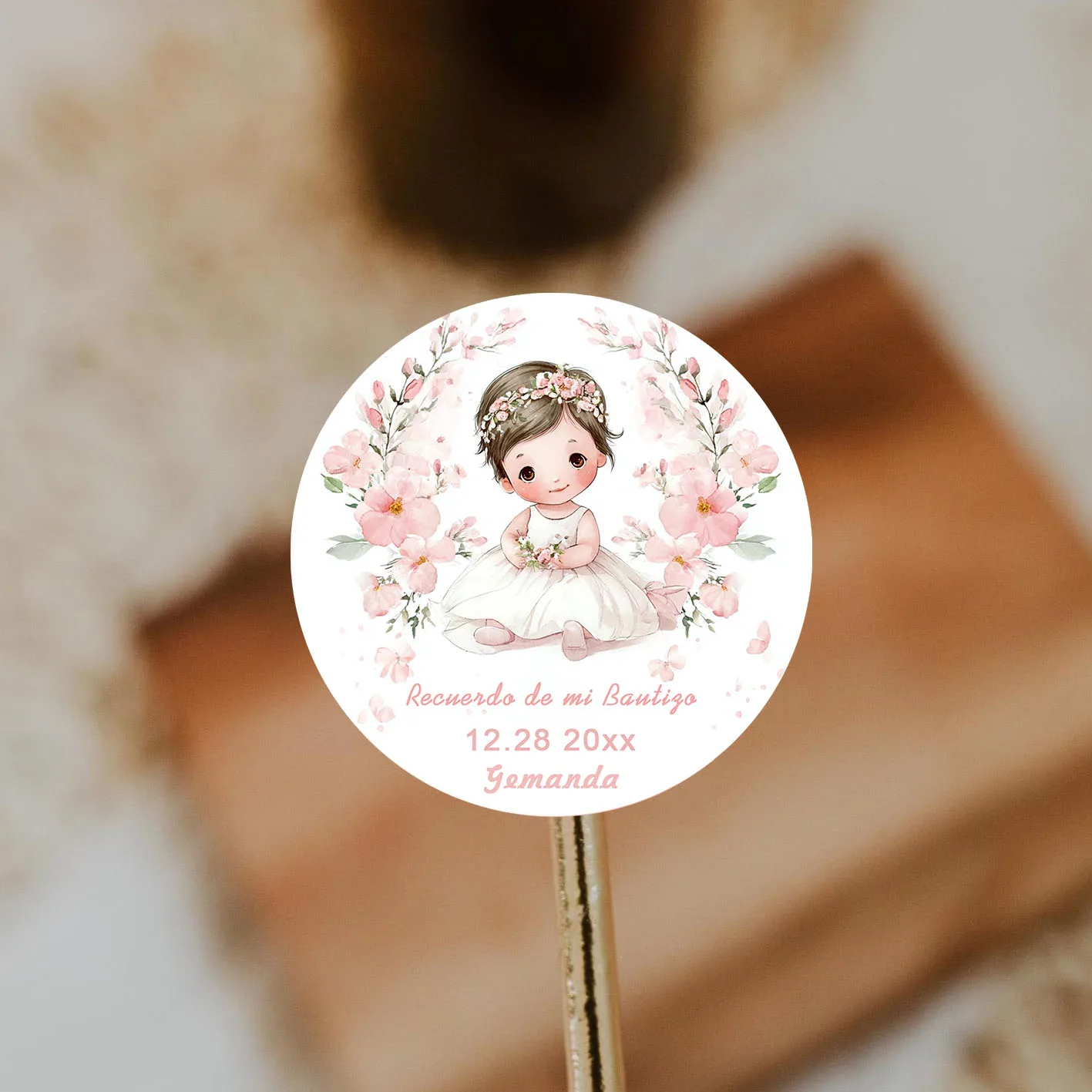 90 قطعة من ملصقات الأسماء وأعياد الميلاد لتغليف هدايا حفلات المعمودية