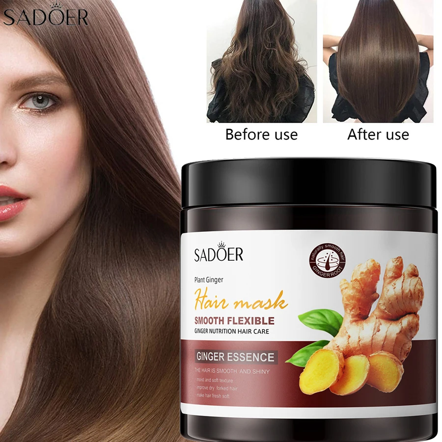 

Ginger Hair Mask Repair Amino Damage Hair Treatment Straightening Anti-Hair Loss Hairs Frizz Smoothing Hair Care Products 500g