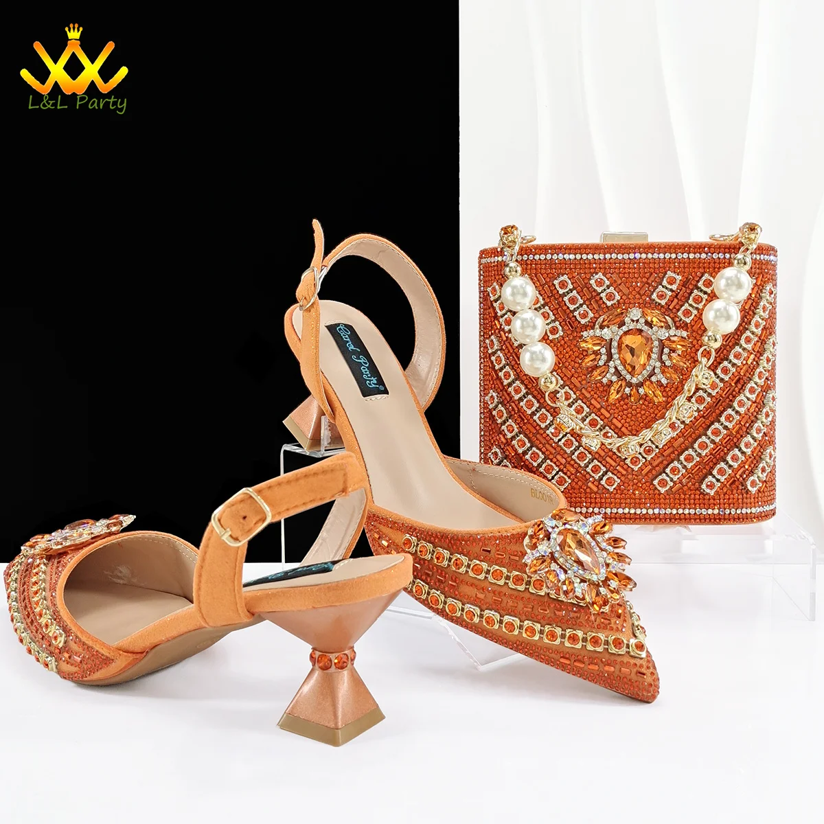 Classics Fashion African Women Shoes Matcing Bag Set in White Color Italian Design High Quality Pumps for Wedding