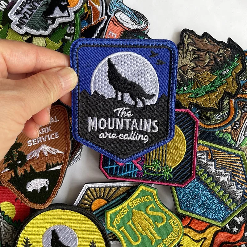 Outdoor Camping Funny Hiking Adventure Compass Tactical Badge Embroidered Patch Hook & Loop,Morale Applique For Backpack Jacket