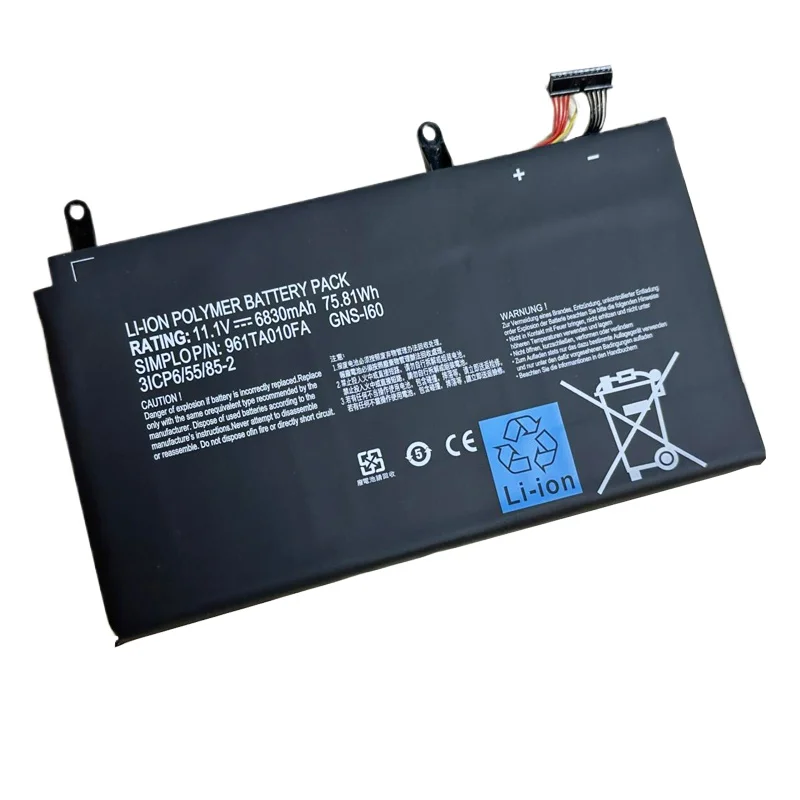 New GNS-I60 Laptop Battery for GIGABYTE P35K P37X P57X P35N P35W P35G P35X P37W P57W 961TA010FA 31CP6/55/85-2 GNS-160 75.81Wh