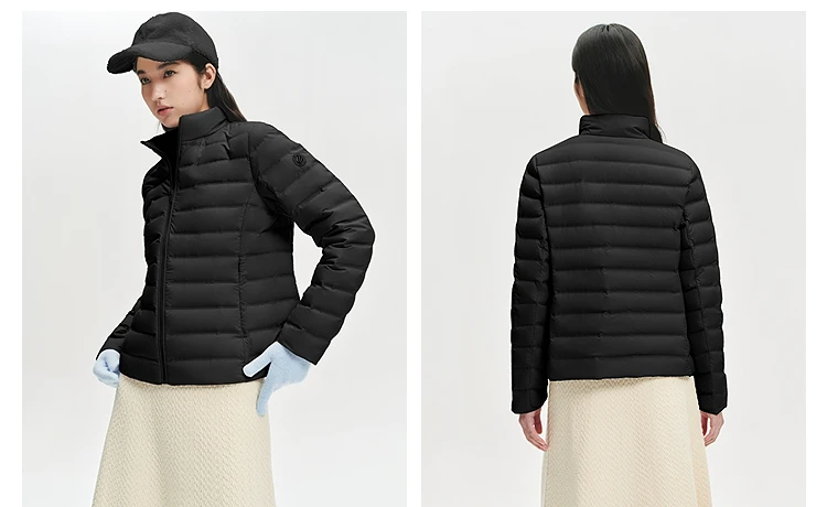 BOSIDENG Women Stand Collar Quilted Goose Down Jacket Cloud Light Slim Minimalist Warm Portable Outerwear