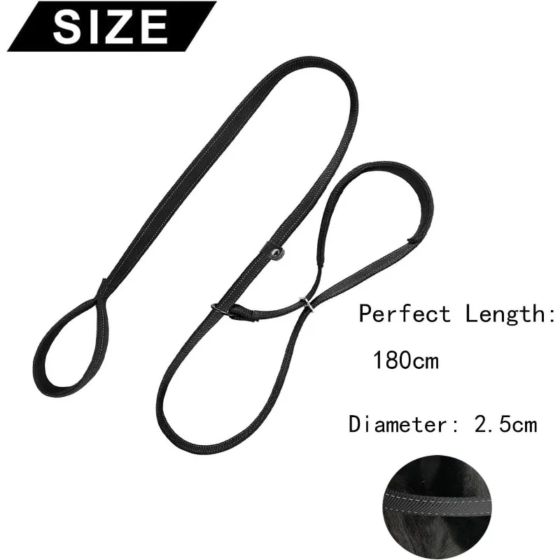Anti Pull Stop Dogs Pulling Rope, Reflective Dog Lead for Training, Medium and Large Dogs，180*2.5CM 1pcs
