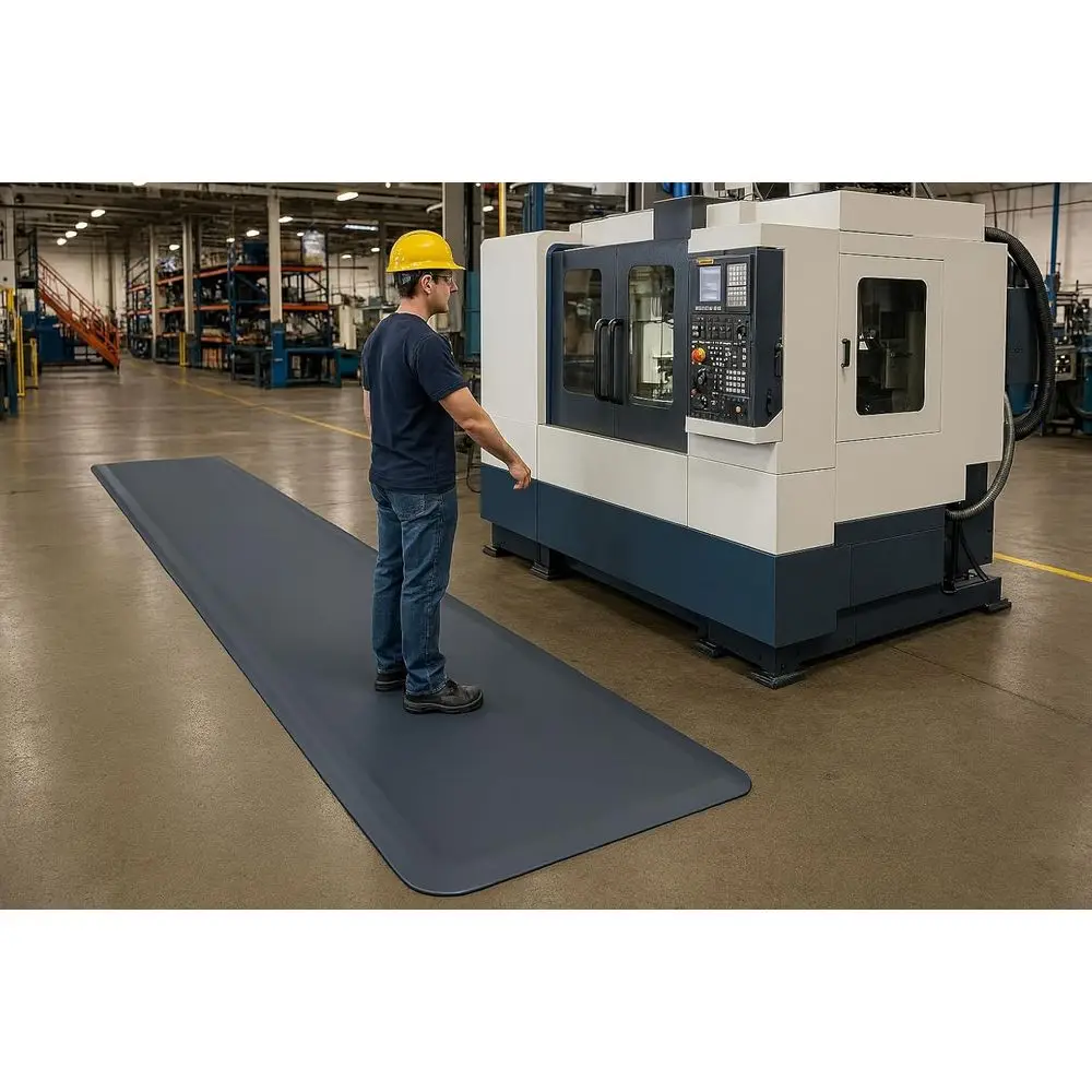 44031250 Pro Top Indoor Anti-atique loor Mat, Rubber, 3'x12', Grey
