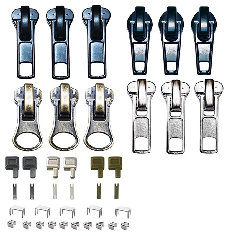 

Комплект для ремонта молнии 5 ползунков с ползунком металлическая коробка для крепления молнии съемник молнии Одежда съемник молнии с замком прочный