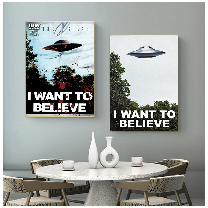 I Want To Believe X File TV Play Canvas Prints  Painting Posters Wall Art Pictures For Living Room Decoration No Frame