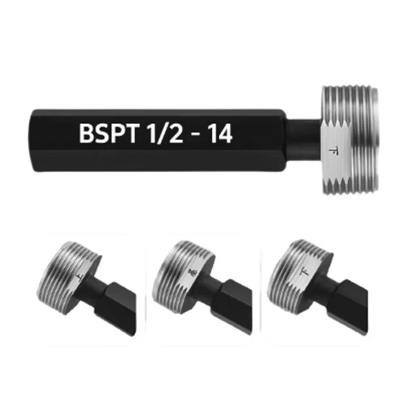 BSPT Thread Plug Gauge/ring Gauge Measure Tools Taper Pipe Plug Gauge Go No Go Gauge BSPT1/4 BSPT1/8 BSPT3/4 BSPT1