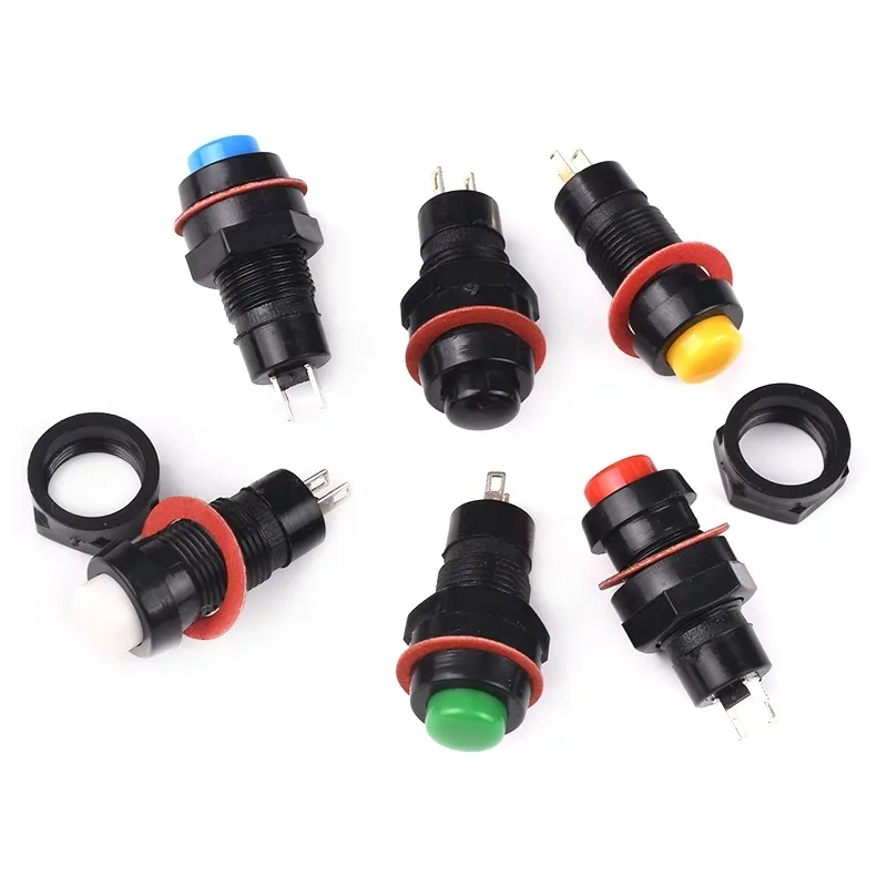 

5pcs DS-211 DS-213 Push Button Switch 10mm Momentary / Self Locking Round Button Switch DS211 DS213 miniature