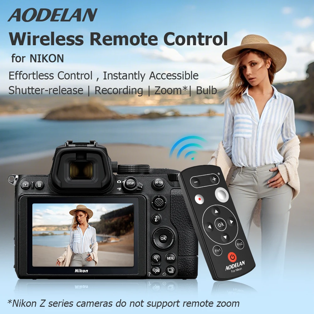 

Replace Nikon ML-L7 Wireless Bluetooth Camera Remote Control Shutter Release for Nikon Z30 Z6II Z7II A1000 B600 P1000 P950 Z50