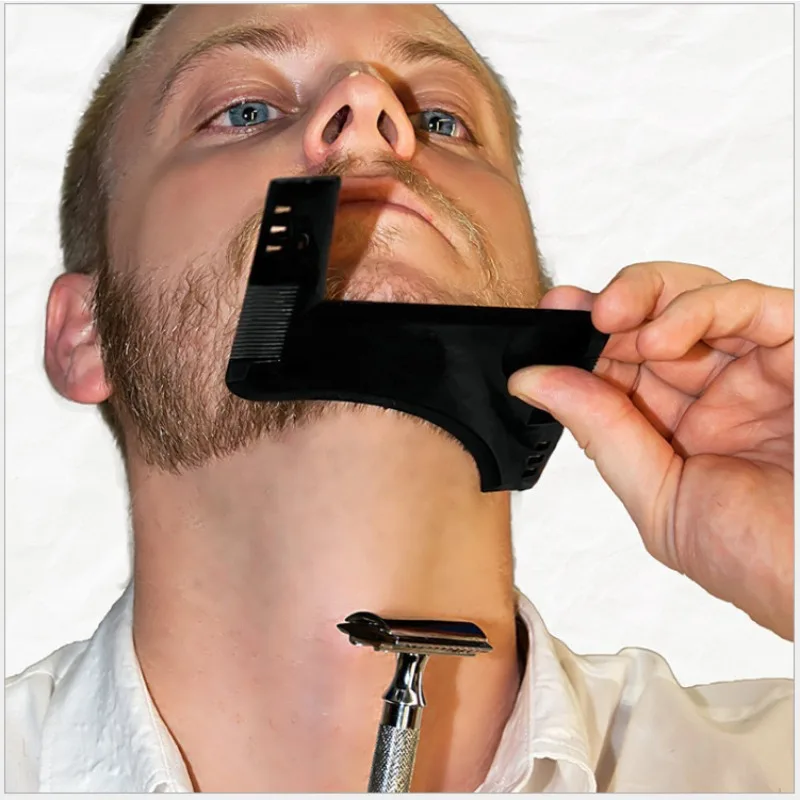 1PC Men Beard Styling Template Stencil Beard Comb for Men Lightweight and Flexible Fits All-In-One Tool Beard Shaping Tool