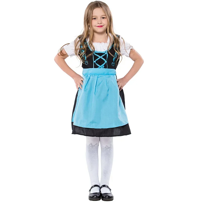 Klassische Kinder Oktoberfest Kostüme Deutsch Oktoberfest Kleid Mädchen bayerischen Festival Party Bier Mädchen Karneval Cosplay Dirndl Kleid