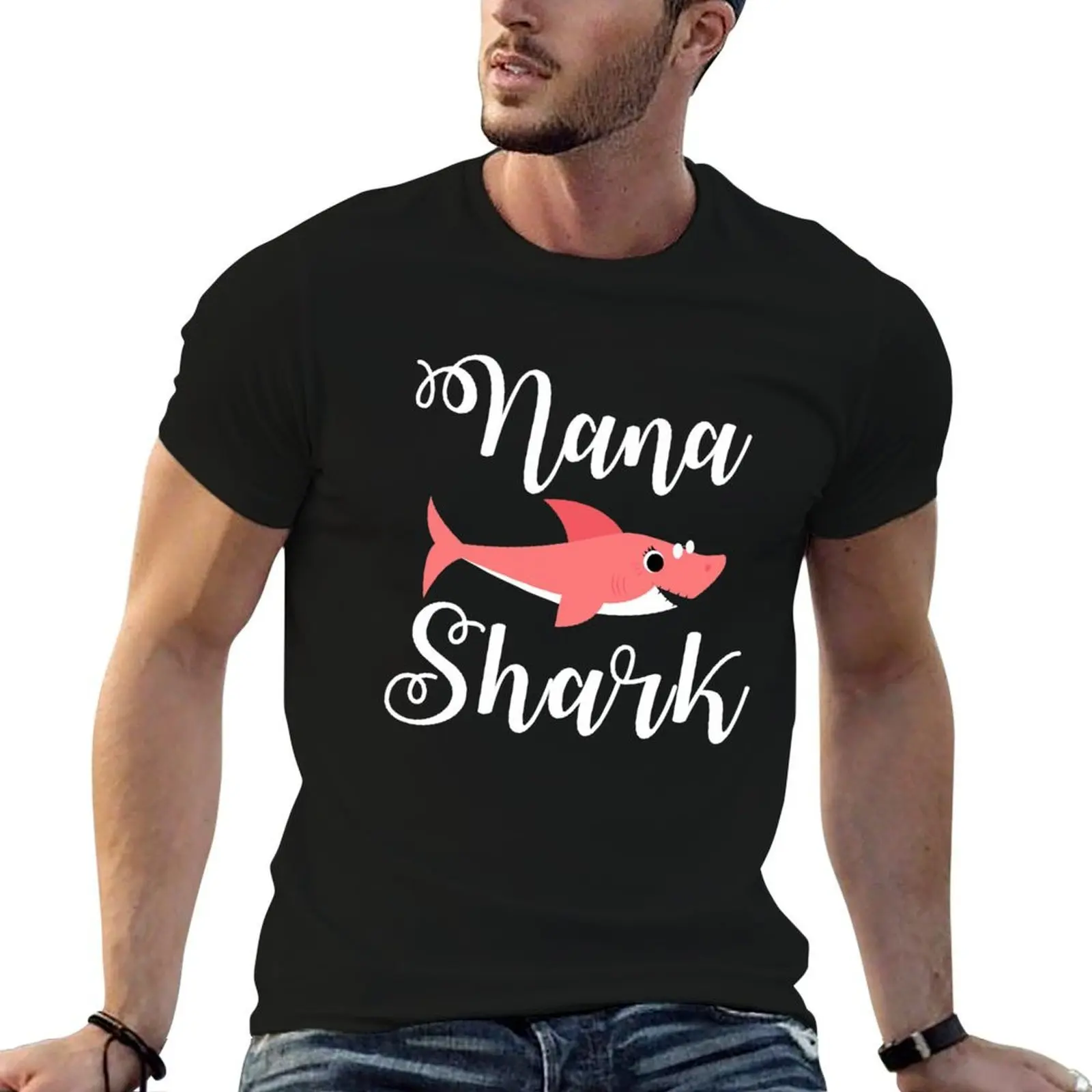 

t Nana shirts for cotton summer t man man soft Hipster T-Shirt Women's t Funny shirt 100% Shark cotton Grandma shirts