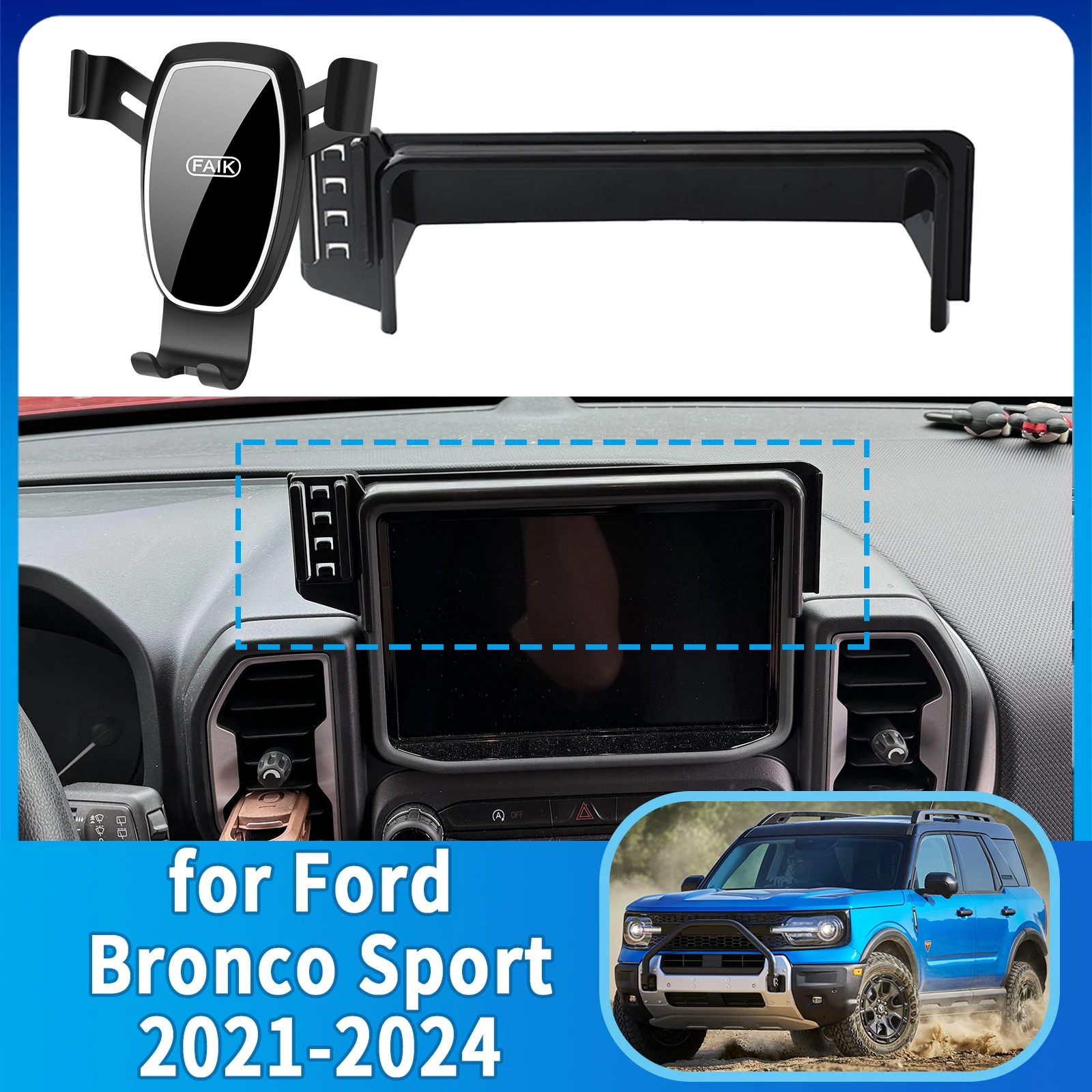 

fit for Ford Bronco Sport 2021 2022 2023 2024 ​​Anti-Shake Screen Base Phone Holder Mount Stand ​​ Dedicated Car​​ accessoires
