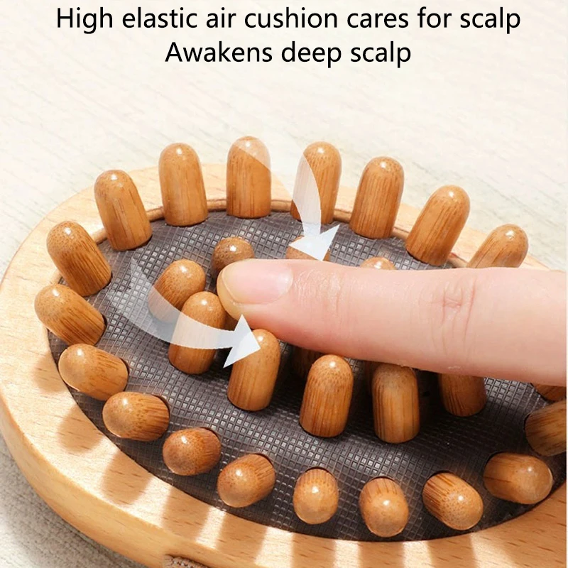 Body Anti Cellulite Brush Soothing Wooden Essential Oil Spa Air Cushion Massage Hair Comb Scalp Massage Brush Body Massager