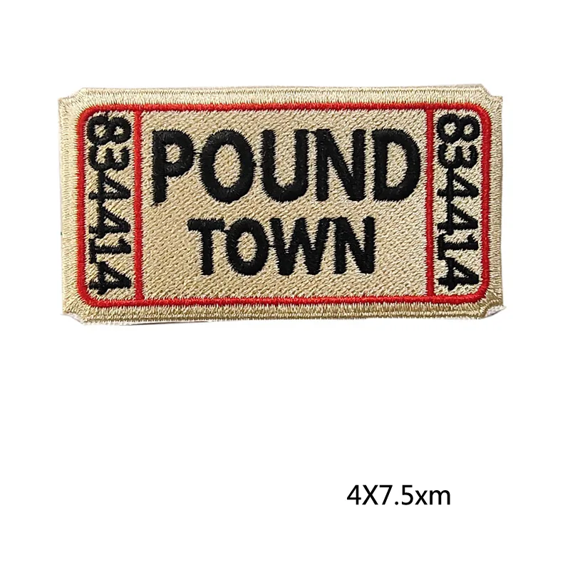 Ticket To Pound Town Patch Embroidered Funny Biker Patch Iron on Sew on Tactical Applique Emblem for Clothes Bags Decor  DIY