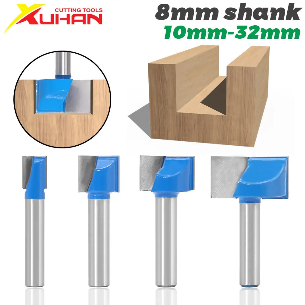 XUHAN 8mm Cleaning bottom Engraving Bit solid carbide router bit Woodworking Tools CNC milling cutter endmill for wood