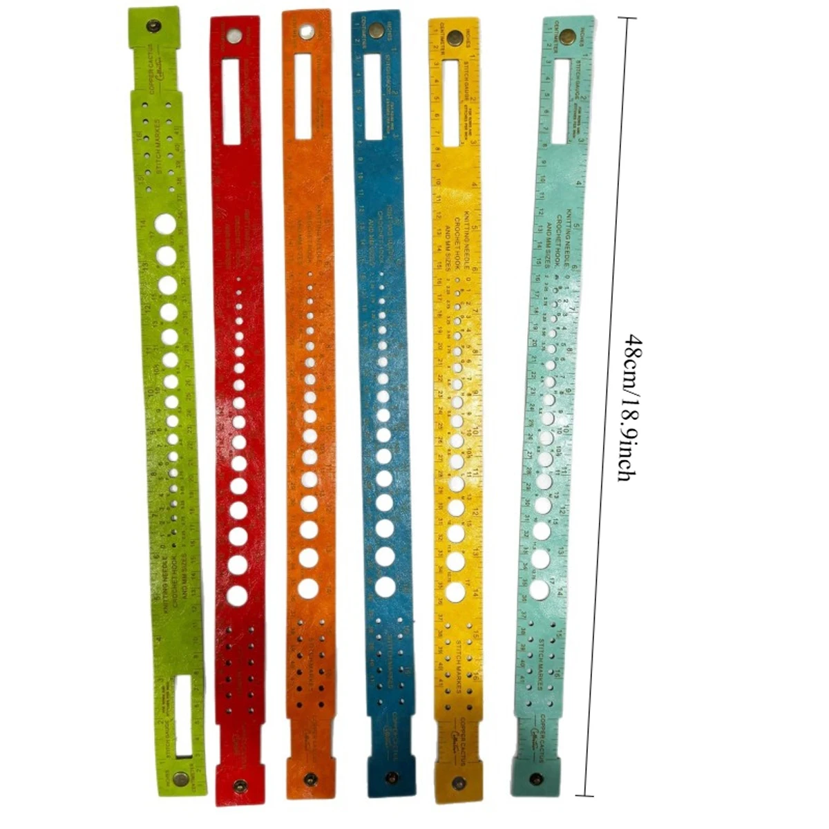 1 قطعة 7 في 1 أداة قياس الجلود المحمولة أداة قياس تصميم متعدد الوظائف DIY بها بنفسك الخياطة الجلود هواية العمال الجلدية #2