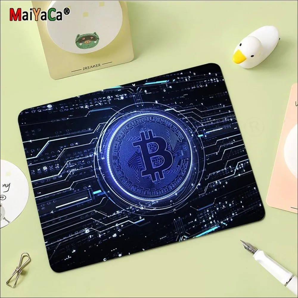 Bitcoin Art Mousepad Rubber Small Thickened Mouse Pad Gaming Keyboard Table Mat Office Supplies Room Decor for PC Mouse Carpet