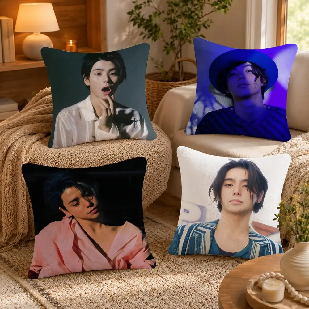 Actor N-Nijiro Murakami Cushion Cover Soft Short Plush Pillow Case Double Sided Print Washable Sofa Bed Home Decor Gift