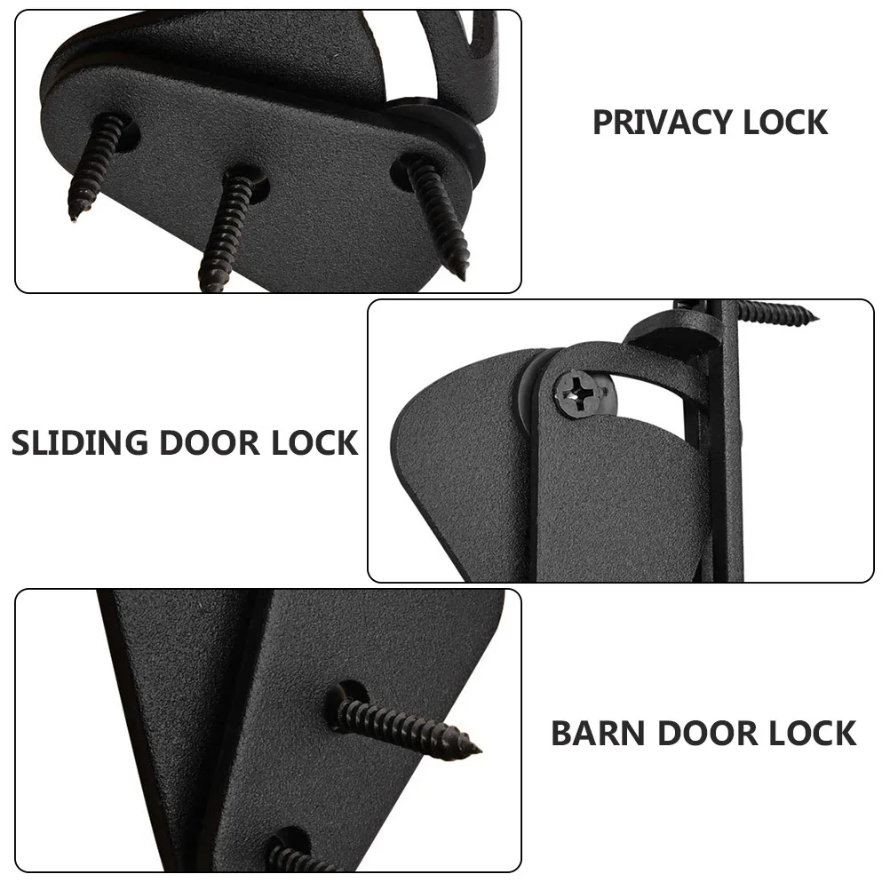 

13 pcs Barn Door Lock Sliding Door Latch Steel Matte Black Flush Mount For Bedroom Bathroom Privacy Hardware Rolling Wood Latch